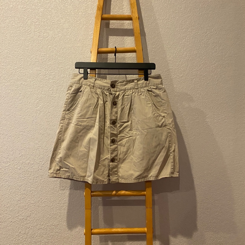 Khaki button up skirt
